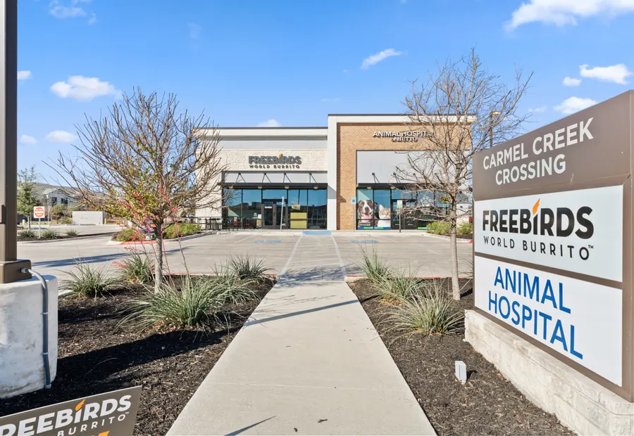 Walkable suburban commercial center illustrating North Austin community tradeoffs