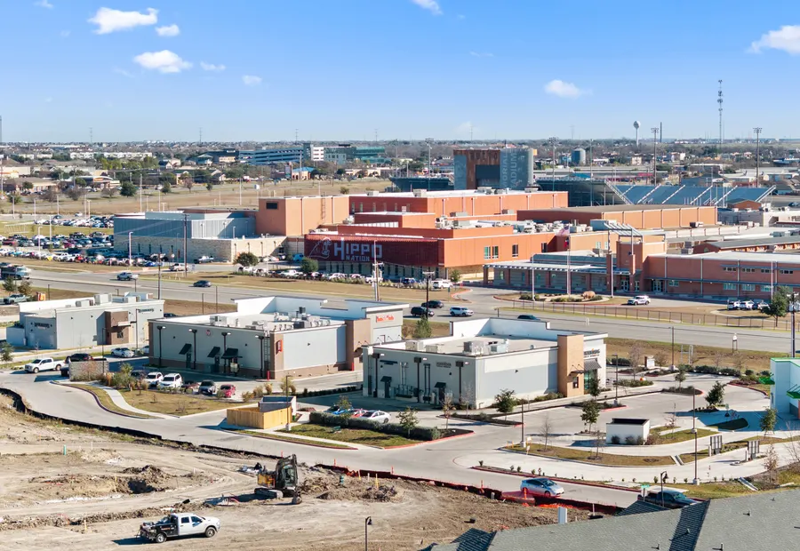 Aerial view of Hutto schools and commercial growth corridor