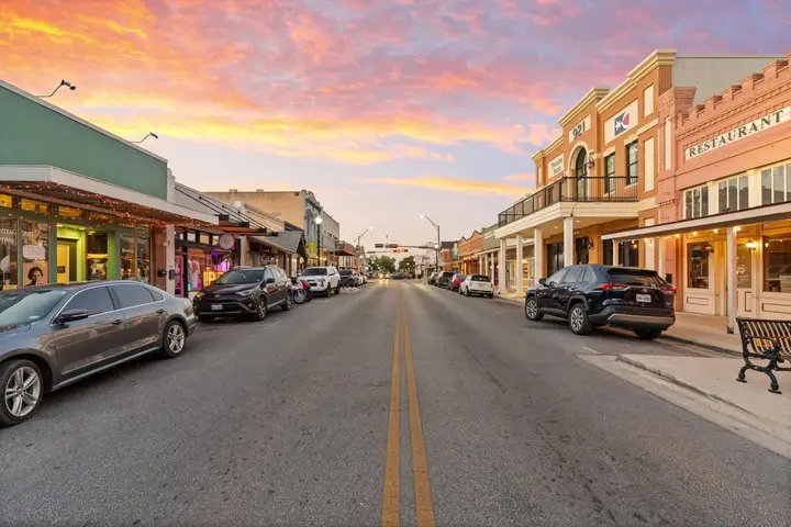 Historic Central Texas main street and storefronts