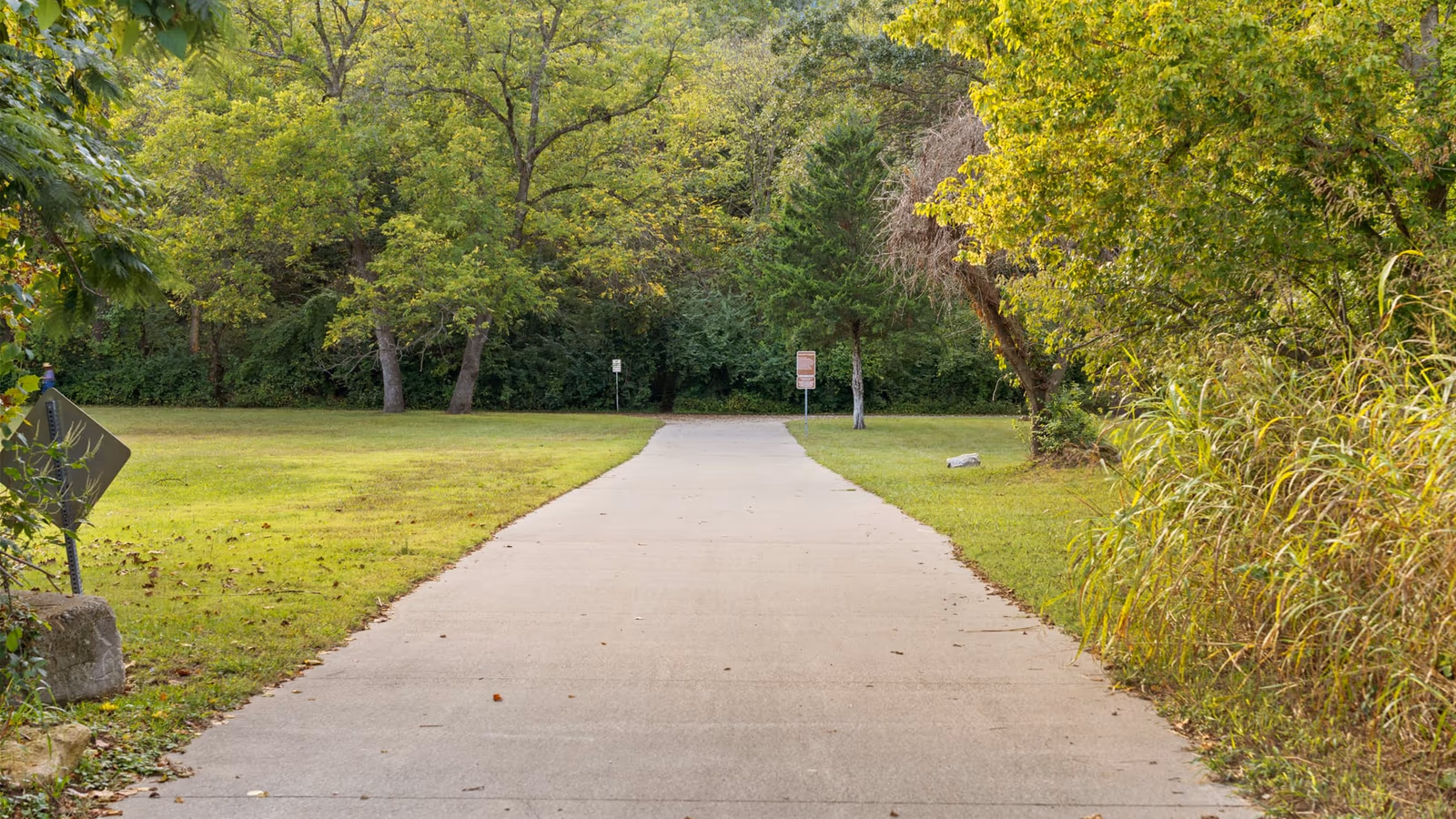 Greenway trail winding through a wooded Georgetown park