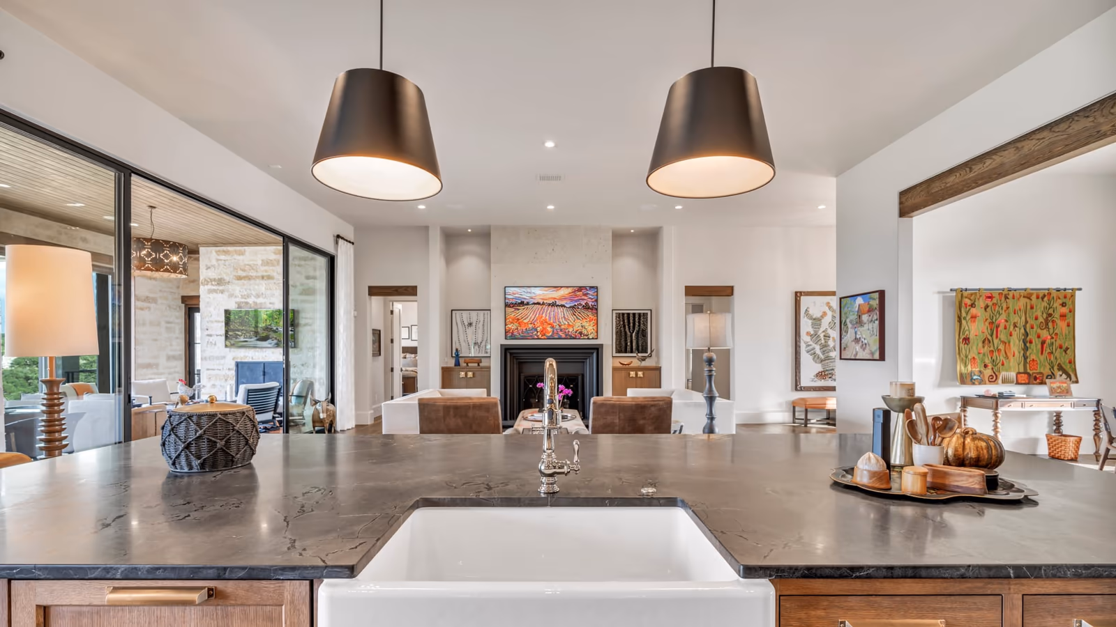 Carefully presented Central Texas kitchen and living space